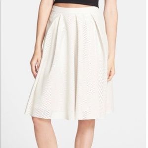 ASTR Perforated Pleather Skirt in White